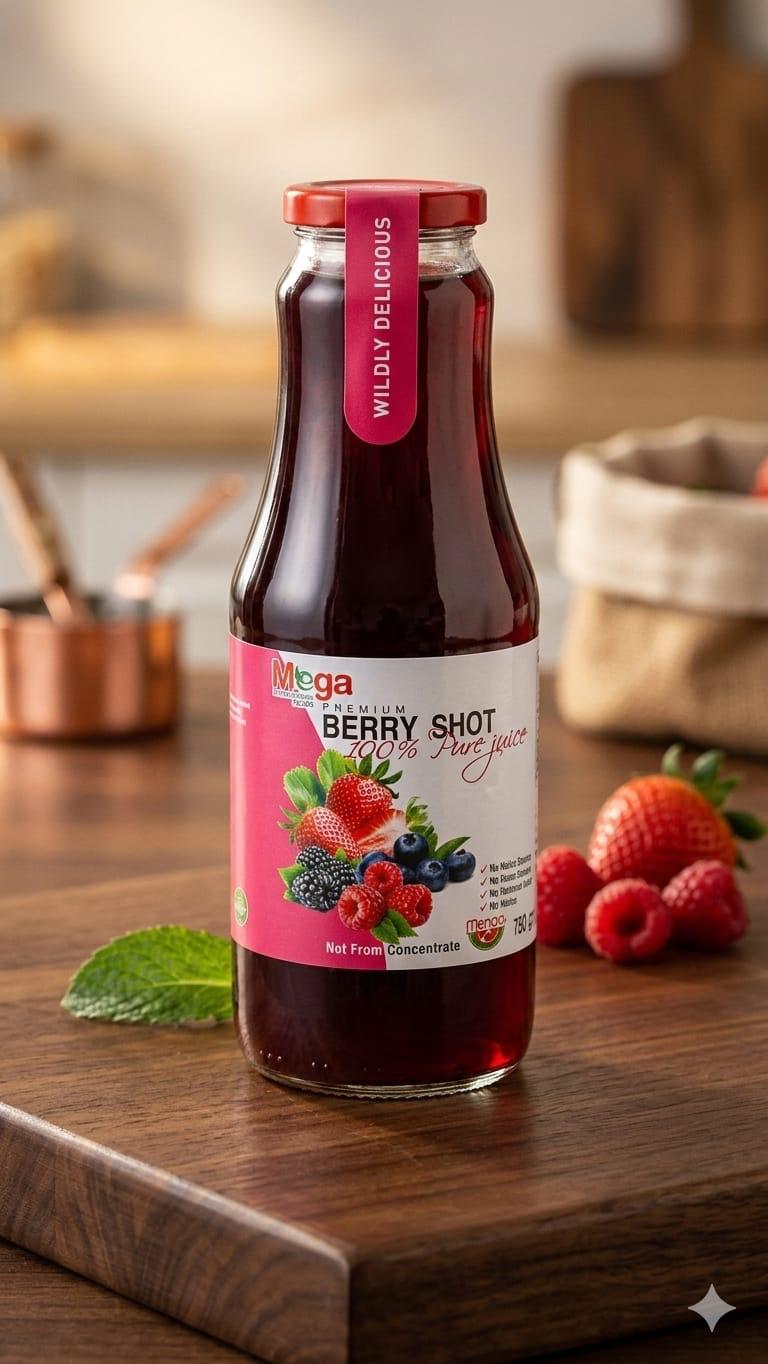 Mega Berry Shot Juice Mega Berry Shot Juice 1L X 8 - Image 1