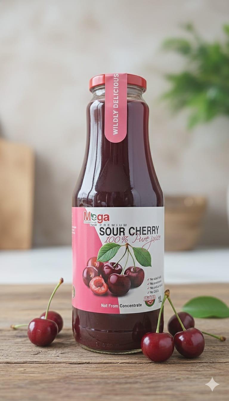Mega Sour Cherry Juice Mega Cherry Sour Juice 1L X 8 - Image 1