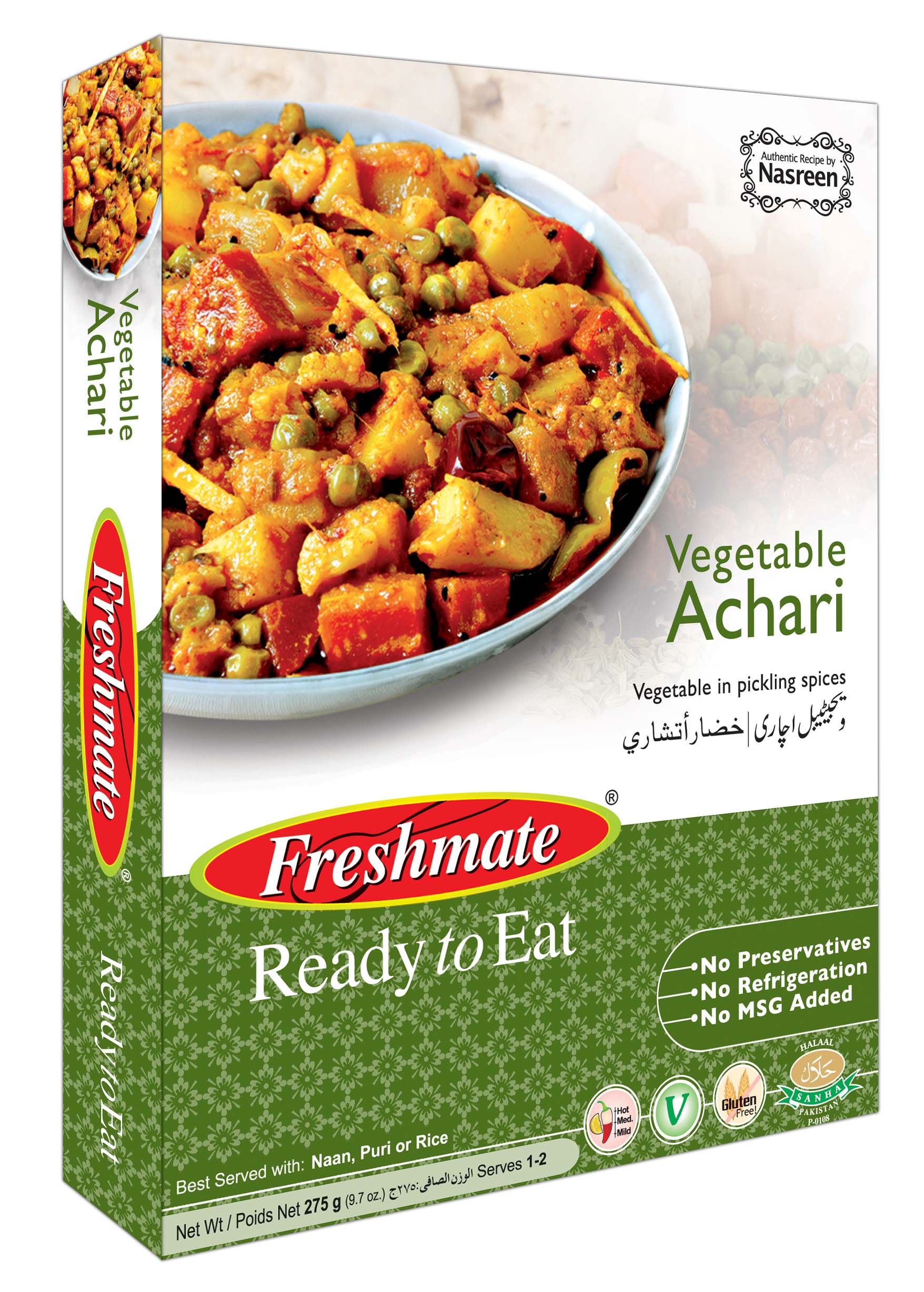 V-8. Vegetable Achari Freshmate Vegetable Achari 0.275kg Dozen - Image 1